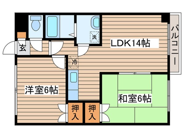 パ－ルハイム栄町　Ａの物件間取画像